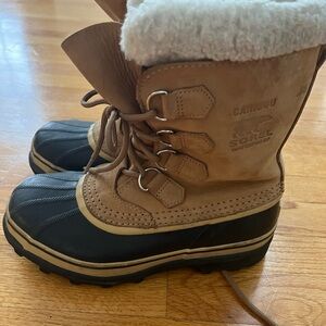 Sorel Caribou Waterproof Black and Cream Boots